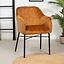 Chaise de salle à manger velours et tissu Chicago jaune