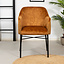 Chaise de salle à manger velours et tissu Chicago jaune