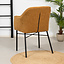 Chaise de salle à manger velours et tissu Chicago jaune