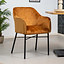 Chaise de salle à manger velours et tissu Chicago jaune