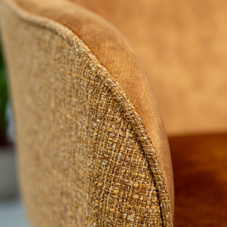 Chaise de salle à manger velours et tissu Chicago jaune