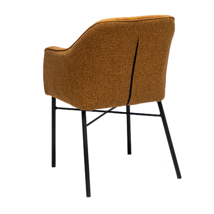 Chaise de salle à manger velours et tissu Chicago jaune