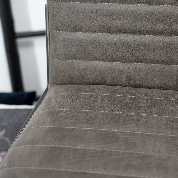 Tabouret de bar industriel Block eco-cuir anthracite 79 cm