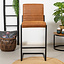 Tabouret de bar industriel Block eco-cuir cognac 79 cm