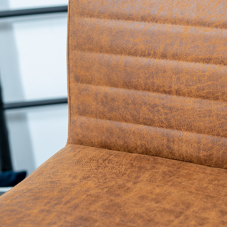 Tabouret de bar industriel Block eco-cuir cognac 79 cm