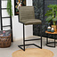 Tabouret de bar industriel Block eco-cuir vert 79 cm