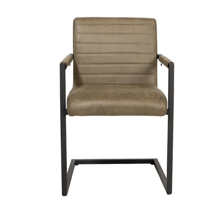 Chaise de salle à manger industrielle Block éco-cuir vert