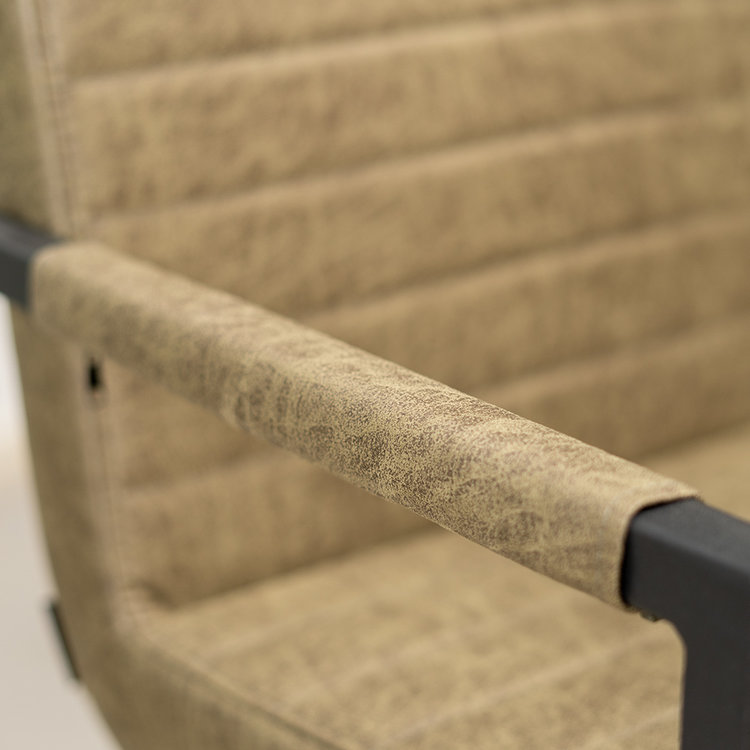 Chaise de salle à manger industrielle Block éco-cuir vert