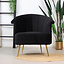 Fauteuil velours Amy noir