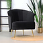 Fauteuil velours Amy noir