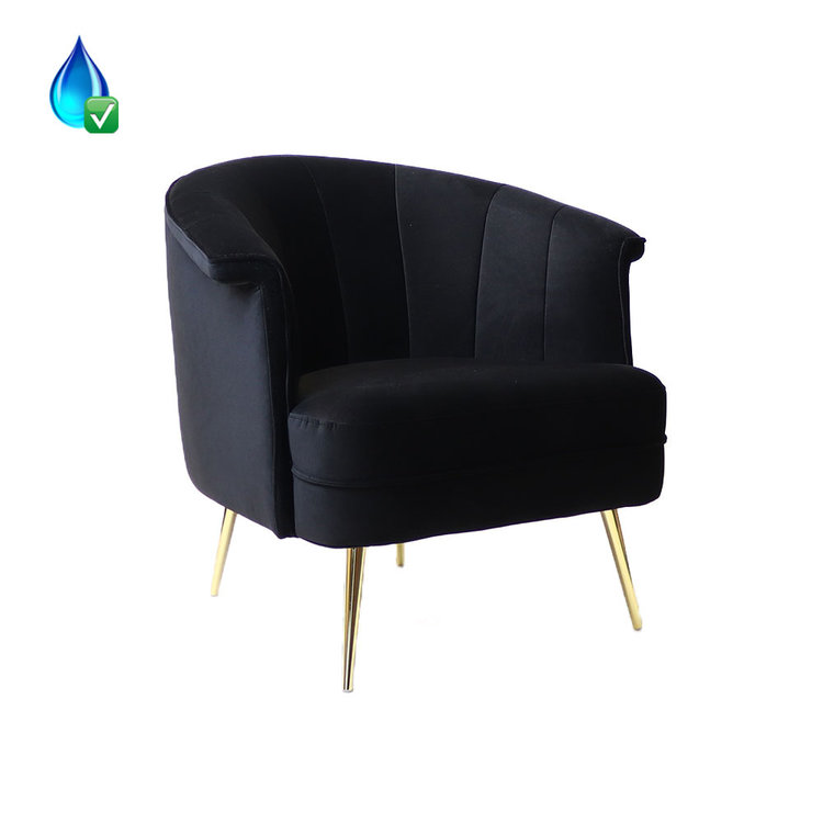 Fauteuil velours Amy noir