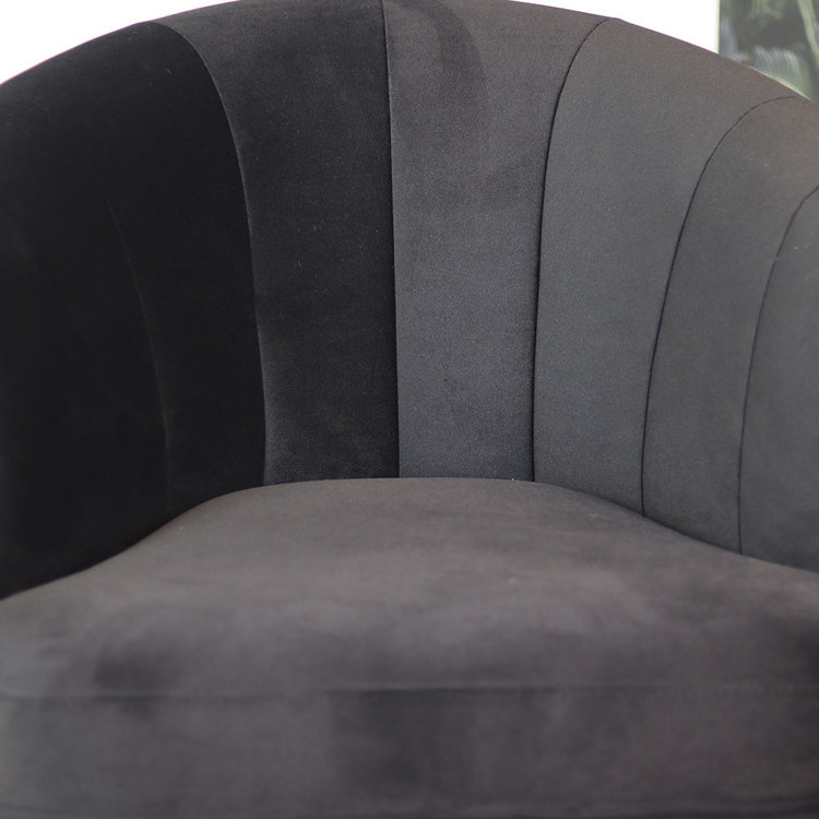 Fauteuil velours Amy noir