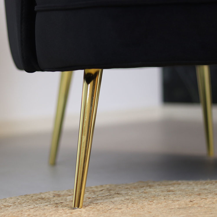 Fauteuil velours Amy noir