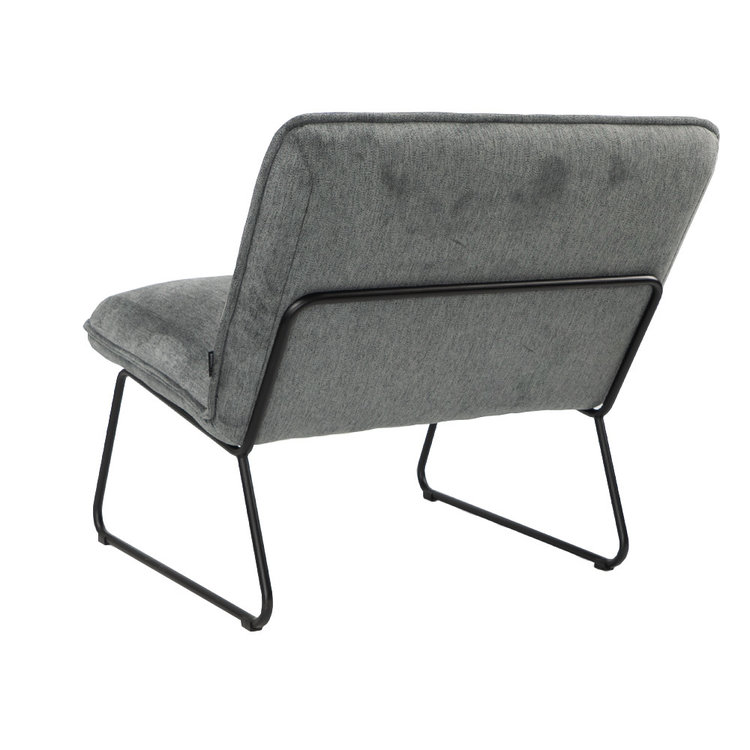 Fauteuil scandinave Merle tissu mélange anthracite