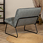 Fauteuil scandinave Merle tissu mélange anthracite