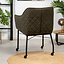 Chaise de salle à manger à roulettes Royce éco-cuir vert