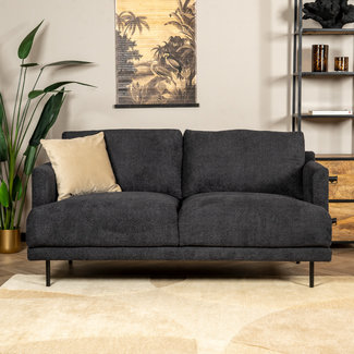 Canapé scandinave 2 places Denver bouclette noir