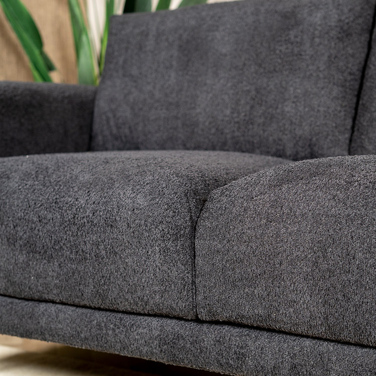 Canapé scandinave 2 places Denver bouclette noir