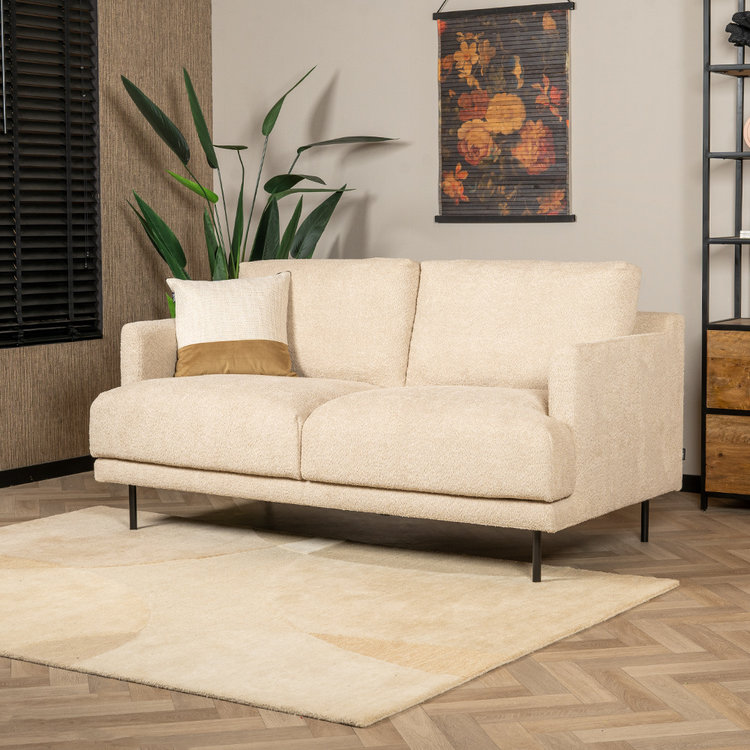 Canapé scandinave 2 places Denver bouclette taupe