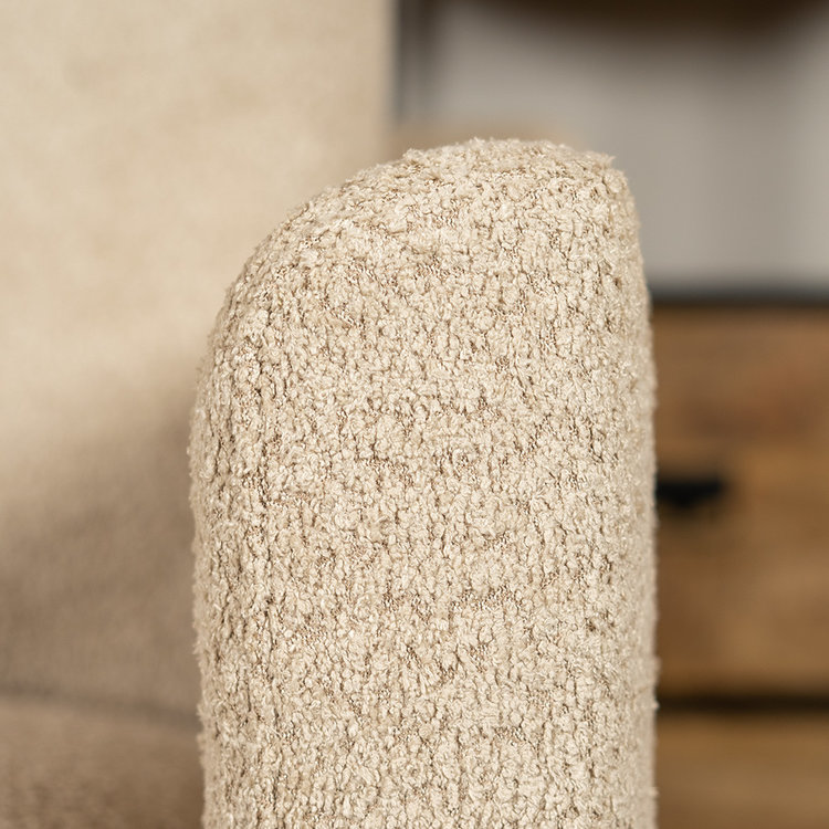 Canapé scandinave 2 places Denver bouclette taupe