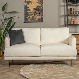 Canapé scandinave 2 places Denver bouclette blanc