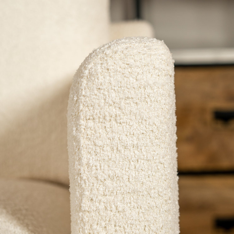 Canapé scandinave 2 places Denver bouclette blanc