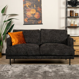Canapé 2 places Denver tissu chenille noir
