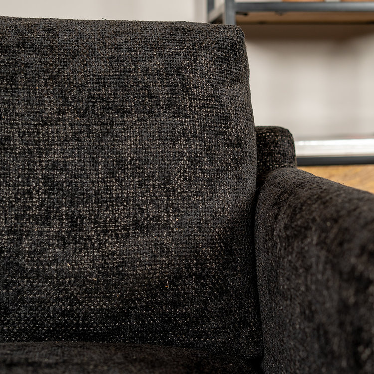 Canapé 2 places Denver tissu chenille noir