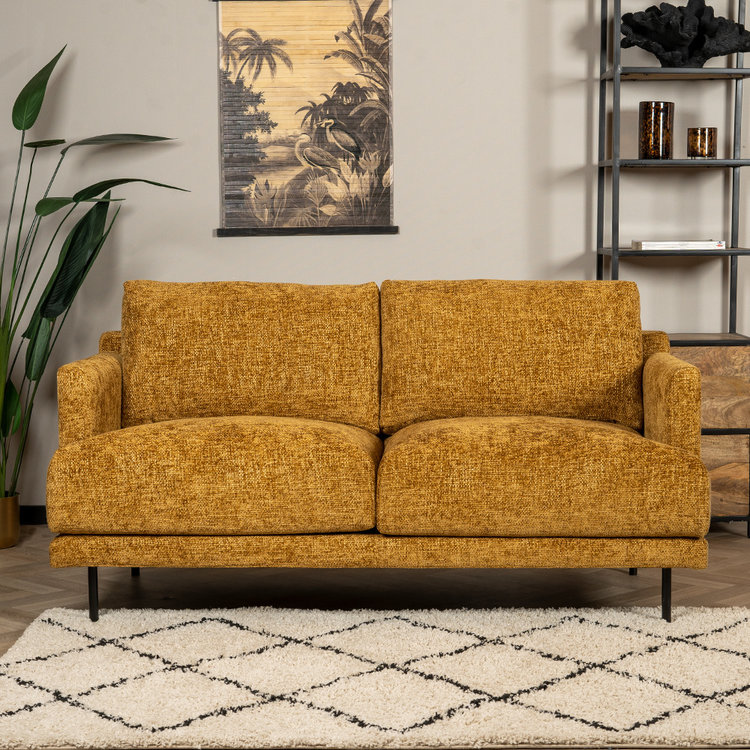 Canapé 2 places Denver tissu chenille cognac
