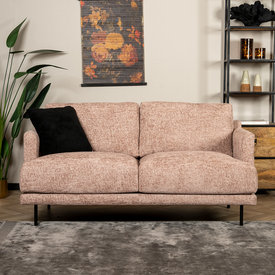 Canapé 2 places Denver tissu chenille rose