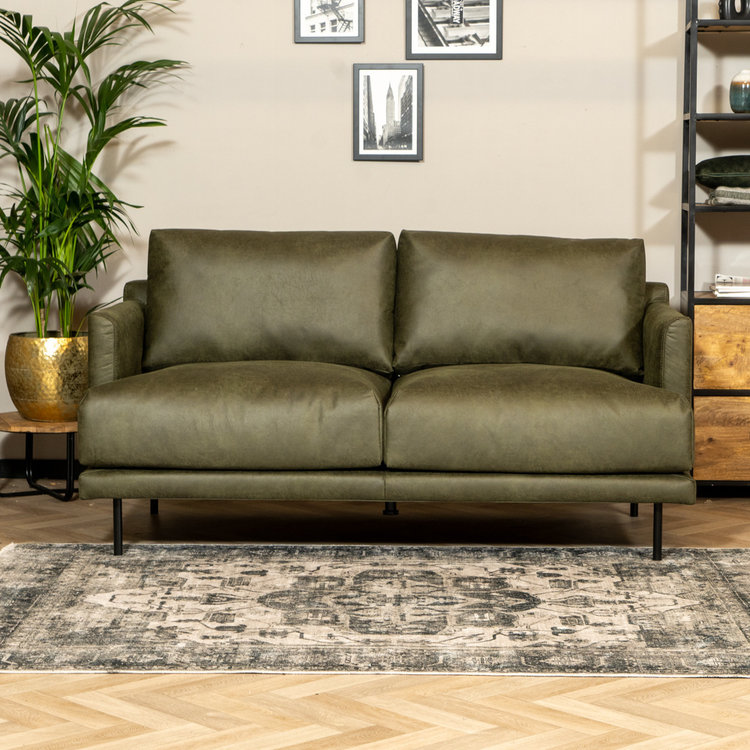 Canapé en cuir Denver 2,5 places vert