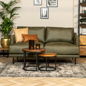 Canapé en cuir Denver 2,5 places vert