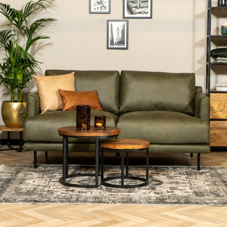Canapé en cuir Denver 2,5 places vert