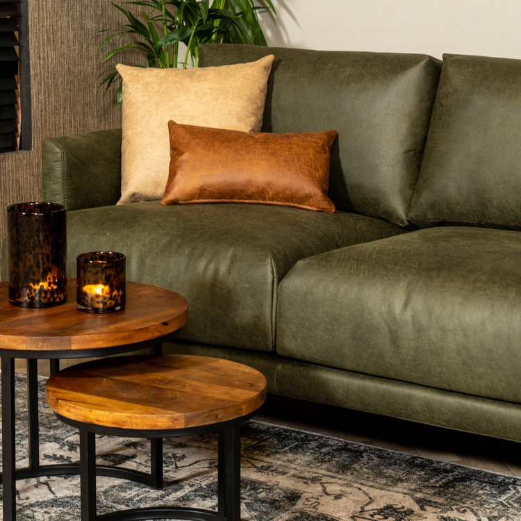 Canapé en cuir Denver 2,5 places vert