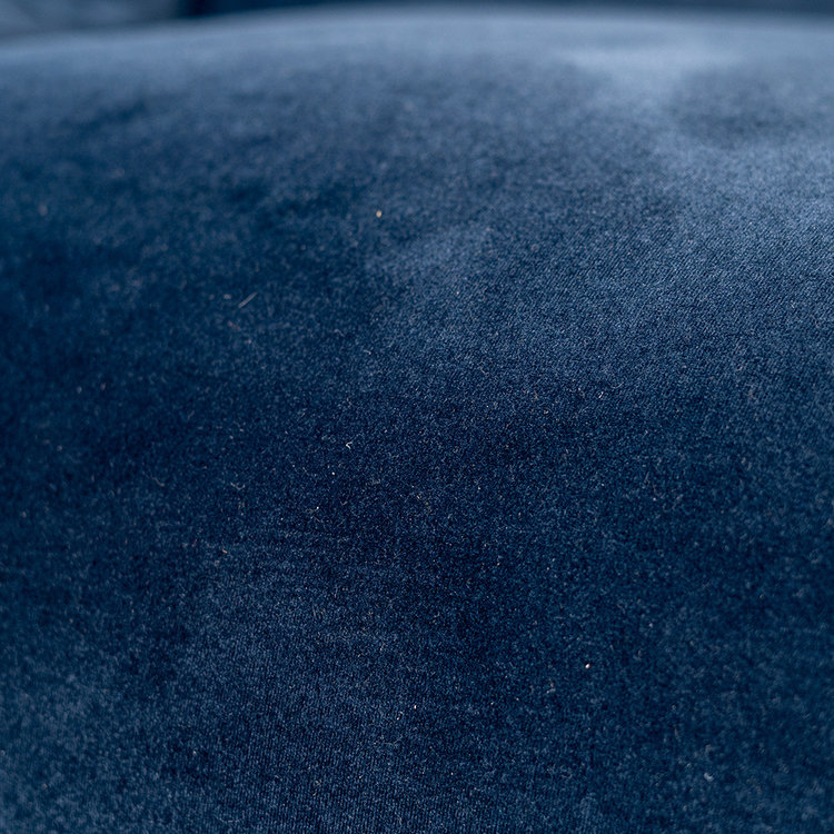 Canapé velours 2,5 places Denver bleu