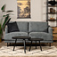 Canapé Scandinave 2,5 places Denver anthracite tissu chiné