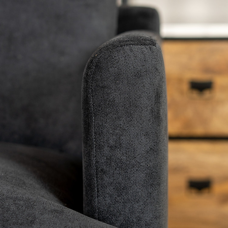 Canapé Scandinave 2,5 places Denver noir tissu chiné