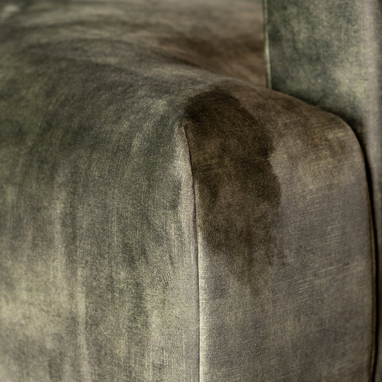 Canapé en velours 2,5 places Denver vert foncé