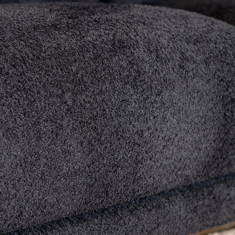 Canapé d'angle droit scandinave Denver bouclette noir