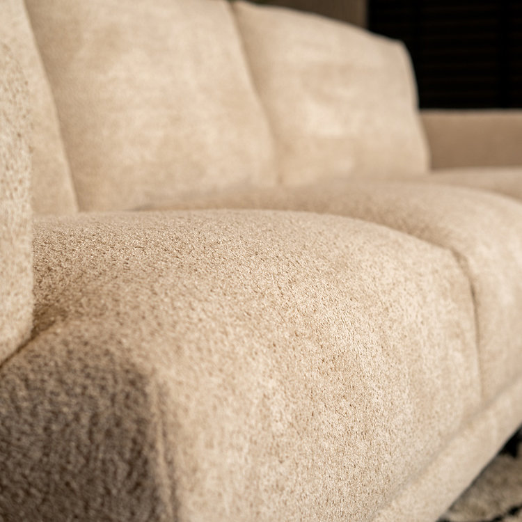 Canapé d'angle droit Scandinave Denver bouclé taupe