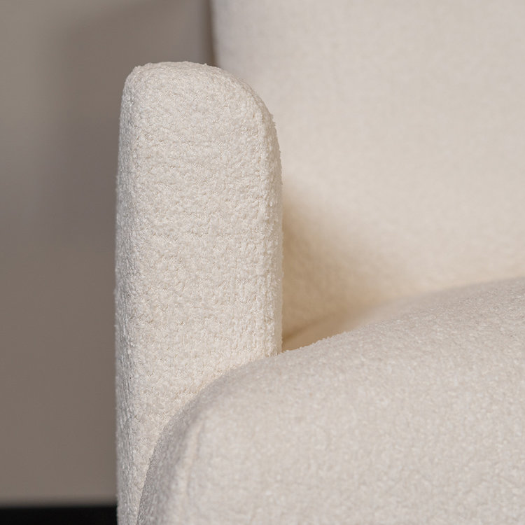 Canapé d'angle droit scandinave Denver bouclette blanc