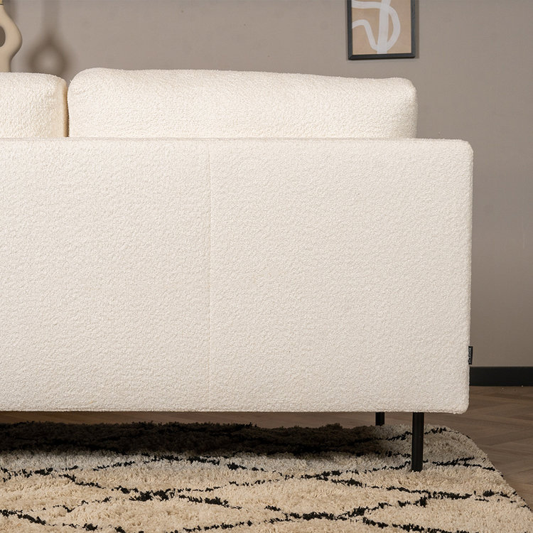 Canapé d'angle droit scandinave Denver bouclette blanc