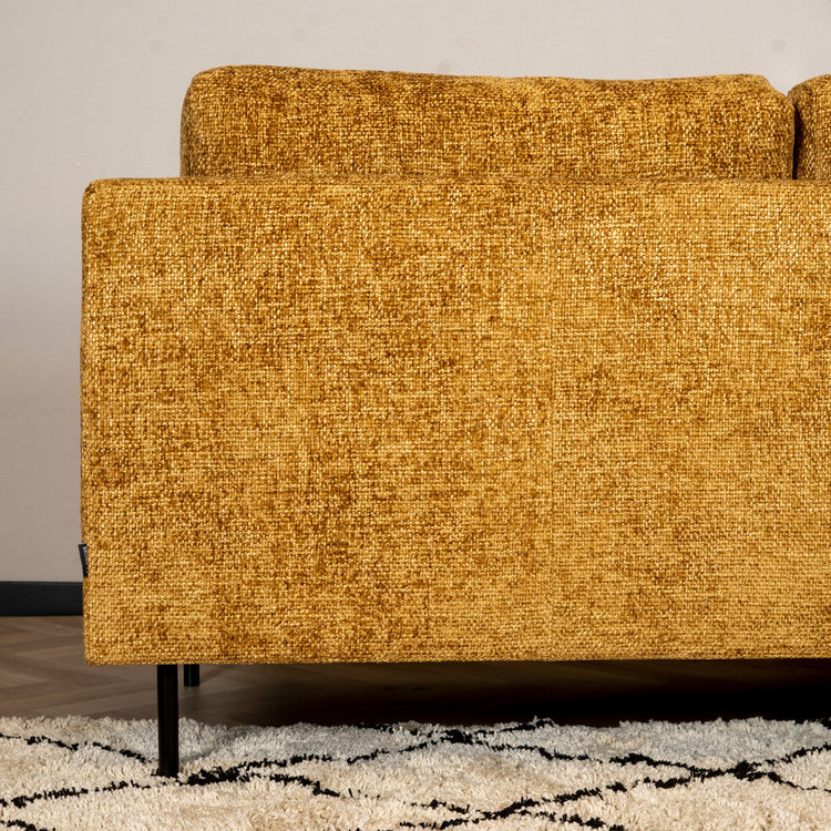 Canapé d'angle gauche Denver tissu chenille ocre jaune
