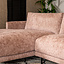 Canapé d'angle gauche Denver tissu chenille rose