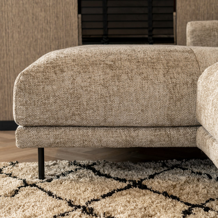 Canapé d'angle gauche Denver tissu chenille taupe