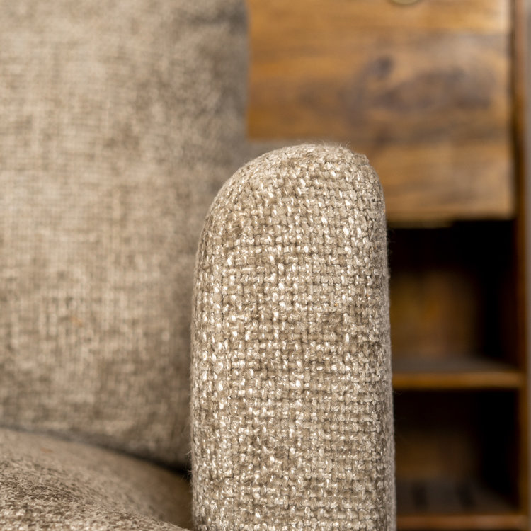Canapé d'angle gauche Denver tissu chenille taupe