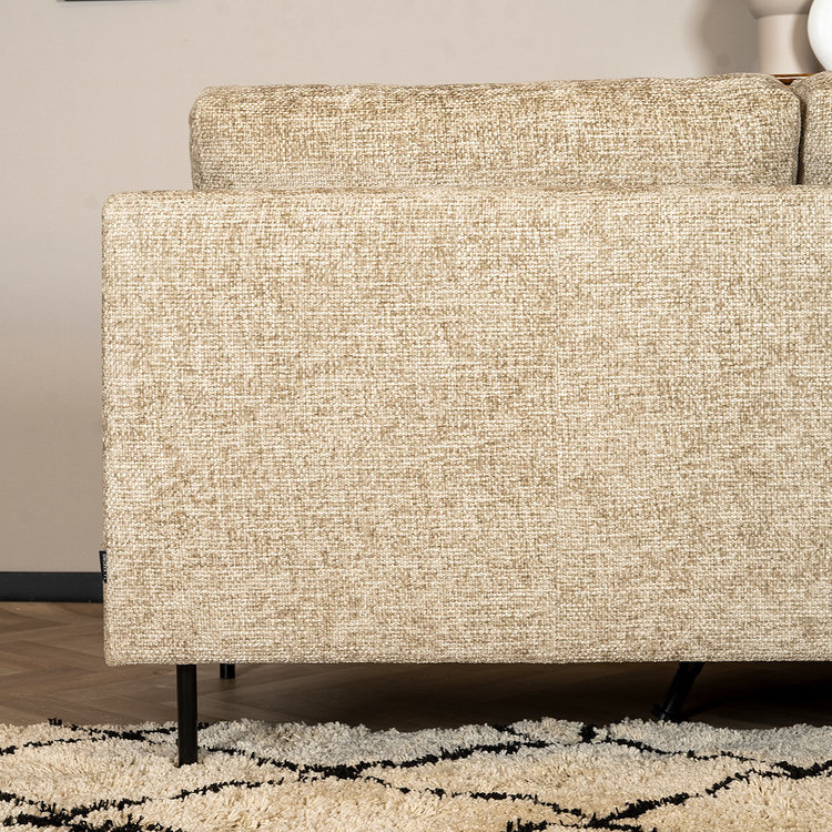Canapé d'angle gauche Denver tissu chenille taupe