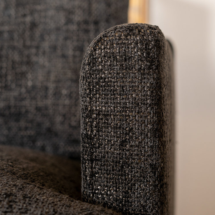 Canapé d'angle gauche Denver tissu chenille noir