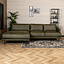 Canapé industriel d'angle gauche Denver vert olive éco-cuir