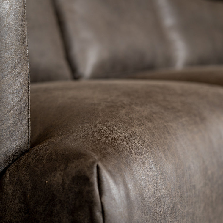 Canapé industriel d'angle droit Denver anthracite éco-cuir